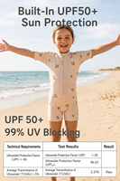 Traje de Baño de Una Pieza para Bebé, Manga Corta, Cierre Completo, Estampado de Vida Marina, Color Blanco, para Días de Natación en Verano
