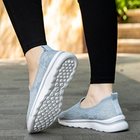 Chaussures plates en tissu tricoté léger et respirant pour femmes, pour la marche en été et au printemps, vente en gros