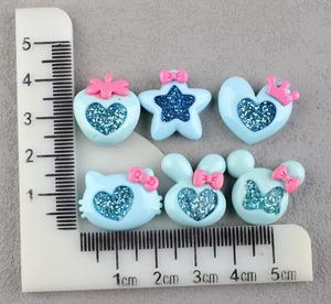 Conejito cabeza de fresa amor corazón espalda plana decoraciones caja del teléfono basura encantos accesorios para el cabello artesanías Diy - Product Image 6
