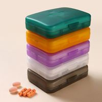 Conteneur de médicaments portable en plastique 6 compartiments Mini distributeur de pilules anti-poussière 7 jours Boîte à pilules de stockage de comprimés de voyage