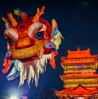 Décoration gonflable publicitaire extérieure personnalisée, poisson géant volant, poisson-dragon de la mythologie chinoise pour événement
