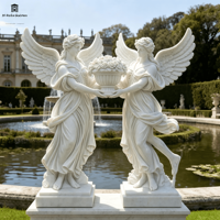 Statue d'Apollon et de Daphné en marbre blanc naturel sculpté à la main, qualité muséale, taille réelle, sculpture de la mythologie grecque pour villa et jardin