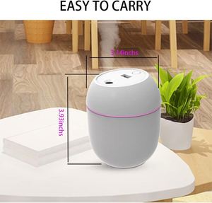 Ultrasonic <b>Mini</b> Portable Humidifier ABS Material Tabletop Nebulizer 220ml USB 7-color LED Light Low Noise Household Car 1 Year - Product Image 3