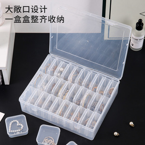 Transparent Jewelry Storage <b>Box</b> With Lid 15 Compartments For Earrings Studs Organizer Rectangular Shape - Product Image 4