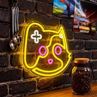 Enseigne néon LED personnalisée Chat Meme, multicolore, résistante à l'eau, écologique, en acrylique de haute qualité, pour bureau intérieur