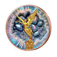 Pièces de monnaie en cuivre de 1 oz mélangées, colorées, Libertad Angel mexicaines, pièces de monnaie commémoratives en cuivre massif, objets de collection