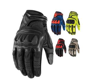 Flash Gear Guantes de cuero cortos de carreras vintage de alta calidad para hombres Guantes de motociclista personalizables para motociclista de - Product Image 1