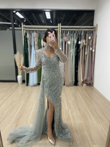 <span class=keywords><strong>ชุด</strong></span><span class=keywords><strong>ราตรี</strong></span>ทรงเมอร์เมดสีน้ำเงิน รุ่น DDS033C <span class=keywords><strong>แขน</strong></span><span class=keywords><strong>ยาว</strong></span> ประดับลูกปัดหรูหรา สำหรับเจ้าสาว ดีไซน์เซ็กซี่ ผ่าข้าง กระโปรงยาว สง่างาม เหมาะสำหรับงานปาร์ตี้ - Product Image 2