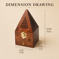 Personalisierte Öko-Freundliche Holzbox mit Gravur, Vintage Pyramiden-Duftbox, Langlebiger Massivholzhalter für Yoga-Studio-Werbung