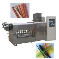 Chaîne de production complète biodégradable industrielle machine d'extrusion de paille de riz à boire comestible