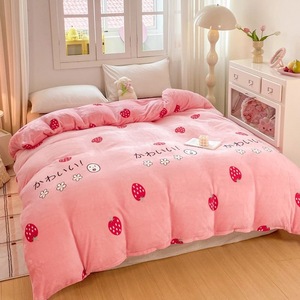 <span class=keywords><strong>Copripiumino</strong></span> Invernale in Pile Corallo per Studenti, <span class=keywords><strong>Copripiumino</strong></span> Monofacciale in Peluche di Pile Latte, Spesso e ad Alta Densità - Product Image 2