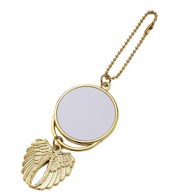 Corda de cristal de anjo asas de ouro, pingentes para mulheres, ângulo feminino, presente, subolmação em branco