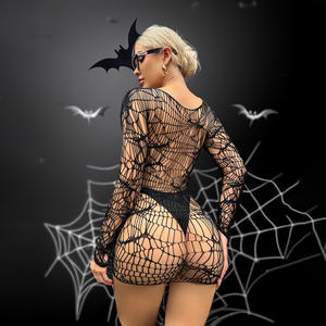 Méchant Résille Halloween Cosplay Toile D'araignée Filles Club En Gros Femmes Lingerie Transparente - Product Image 4