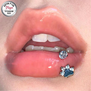 Piercing Labret en Titane, Bijoux pour Sourcils, Anneaux de Nombril, Piercings Rook et Tragus pour Femme, Motif <span class=keywords><strong>Patte</strong></span> de Chat, Vente en Gros - Product Image 5