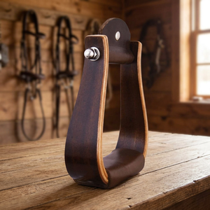 Tough Tack Cowboy Tack - Estribo de madera con campana y suela de cuero para silla de montar western - Product Image 3