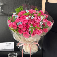Buket Pesta Hari Valentine Hari Ibu Tanabata Mawar Sophie Awet Bunga Sabun Seperti Asli Hadiah Elegan Ember yang Dapat Dipeluk