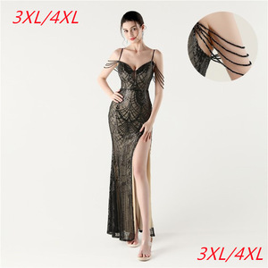 33361-S # Nuovi <span class=keywords><strong>Abiti</strong></span> <span class=keywords><strong>da</strong></span> <span class=keywords><strong>Sera</strong></span> Plus Size 2025 con Perline, Motivo a Lisca di Pesce, Vita Stretta con Laccio, Effetto Snellente e Paillettes - Product Image 2