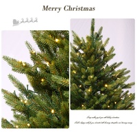 Hochwertiger Künstlicher Weihnachtsbaum aus Reinem PE 4,9-10 Fuß mit Eingebauten LED-Lichtern 500-1000 Warmweißen Lichtern Steckerbetrieben für Innenraumdekoration