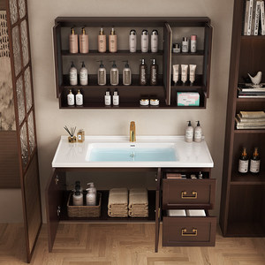 Mueble de Baño de Estilo Chino Vintage, Resistente al Agua y Ecológico (Colgante o Independiente) con Amplio Espacio de Almacenamiento - Product Image 2