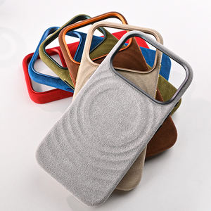 <span class=keywords><strong>Coque</strong></span> de téléphone magnétique tendance et très vendue en daim italien ondulé avec protection métallique pour objectif d'appareil photo pour <span class=keywords><strong>iPhone</strong></span> 17 Pro Max - Product Image 2