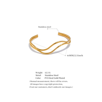 JINYOU 4374 Nouveau bracelet jonc ajustable unique en acier inoxydable double couche creux pour femme, bijou minimaliste, cadeau