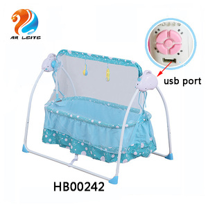 Có Thể Gập Lại Sơ Sinh <span class=keywords><strong>R</strong></span>/C Bé Rocker Tự Động Babycrib Trẻ Sơ Sinh Bé Cái Nôi Đu Giường Với USB - Product Image 1