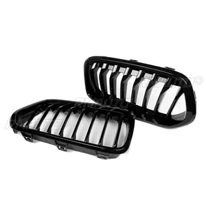 1 Par de Rejillas Delanteras Negras de Una Sola Línea para BMW F39 X2 M35i XDrive20d XDrive28i SDrive20i 2018 2019 2020, Negro Brillante - Product Image 2