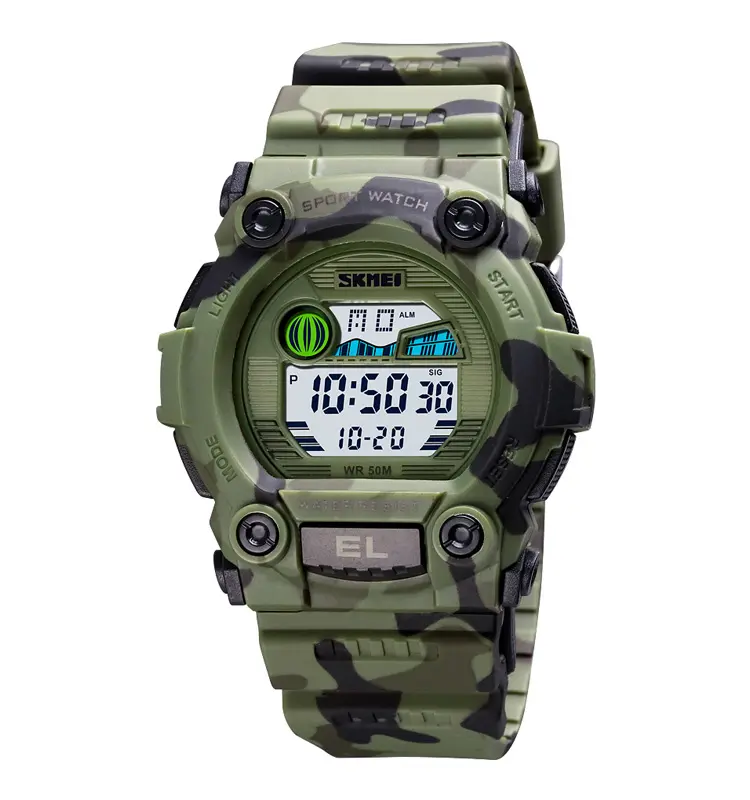 SKMEI 1635 Fashion Camo Sport Reloj de pulsera digital para niños Relojes impermeables para niños
