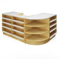 Comptoir d'angle multifonctionnel simple avec vitrine intégrée pour tabac et vin, idéal pour les détaillants