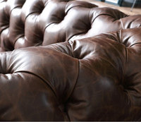 Europäische Wohnzimmer möbel Sofa garnitur Vintage Brown Grain Leder Chesterfield Sofa