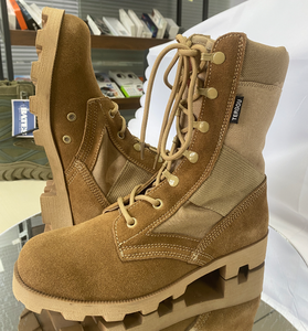 Bottes tactiques montantes Df SFB101 806 style désert marron coyote, avec coutures renforcées, tige en daim et toile, semelle extérieure robuste pour une adhérence optimale. - Product Image 4