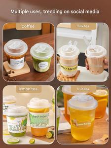 Custom Printed Logo Commercial Disposable 12OZ 14OZ 16OZ 24OZ Round PET Transparent <b>Plastic</b> Cold <b>Drink</b> <b>Cup</b> with Lid - Product Image 4