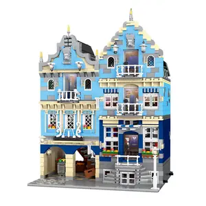 MOLDE REI 16020 Modelo Europeu de Mercado Da Cidade Streetview MOC 10190 Blocos de Construção Tijolos Educacionais Presentes de Aniversário Brinquedos