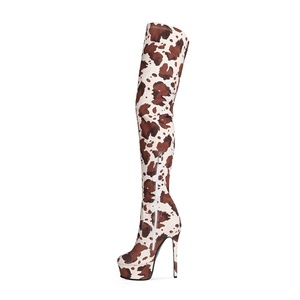Color Block <b>Platform</b> Women Over Knee High <b>Boots</b> Thigh High Sexy <b>Boots</b> for Women Big Size 45 High Thin Heel Long Booties - Product Image 1
