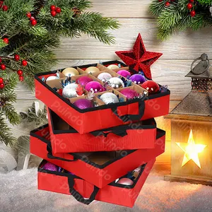 Wholesale Christmas Ornaments Bauble Storage Box Foldable Xmas ball Storage box Xmas Holiday Accessories Container Bauble