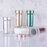 Flacon médical transparent de luxe 60 ml 100 ml en plastique vide pour pilules et gélules avec bouchon