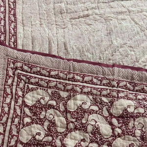 Edredón Kantha de Lujo, Diseño Étnico Vintage, Hecho a Mano, de Algodón, con Puntadas a Mano, para Hotel - Product Image 1