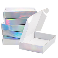 XJY écologique luxe brillant couleur holographique boîtes d'expédition logo papier expédition emballage carton boîte