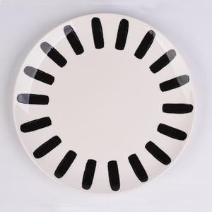 Juego de vajilla de porcelana con estampado de rayas azules, 12 piezas, con plato de postre de 8 pulgadas, tazón para cereales y fideos de 5.6 pulgadas, plato de cena de 10.5 pulgadas - Product Image 3