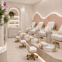 Mobilier de salon de beauté, design intérieur personnalisé pour toute la pièce, station de manucure, décoration et rénovation de salon de coiffure tout-en-un
