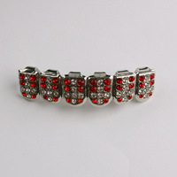 Set di Grillz Hip Hop con Strass, Gioielli Dentali Rimovibili per Feste, Palcoscenico e Moda Streetwear