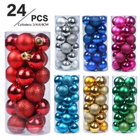 Nouvel ensemble de 30 mm de mini-boules de Noël classiques de luxe incassables électroplaquées en plastique coloré pour sapin de Noël 2026
