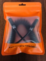 Kabel pengisi daya kepang Usb Tipe c, kabel pengisi daya 1m 2m dapat ditarik 4 in 1 Pd 65w 27w dengan indikator LED