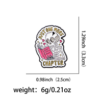 Broche émaillée Squelette pour les passionnés de livres, épingles de revers, badges pour sacs à dos, accessoires vestimentaires, bijoux de mode, cadeau pour lecteur