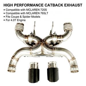 ระบบท่อไอเสียแบบ Catback พร้อมวาล์ว วัสดุสแตนเลส 304 ขัดเงาแบบกระจก ยี่ห้อ Vortex สำหรับรถ McLaren 720S 765LT Spider 4.0T V8 ปี 2017-2023 แบบติดตั้งโดยตรง - Product Image 1