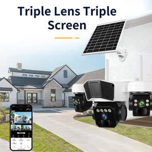 Wistino 4G Farm Solar kamera 3 Objektiv PIR Human <span class=keywords><strong>Motion</strong></span> Tracking Alarm Nachtsicht Voll farbige solar betriebene Überwachungs kamera - Product Image 3