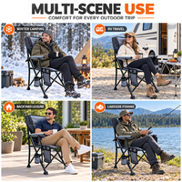 Fauteuil de camping chauffant Feistel Heat, pliable et portable, pour extérieur, chasse, pêche, stade, avec coussin et fonction balancelle