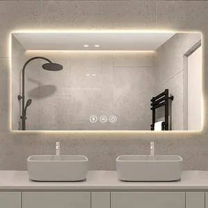 מראת led חכמה לאמבטיה עם תאורה אחורית עם אור LED מראת איפור מראה חכמה עם רמקולים