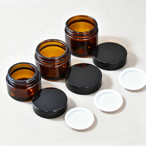 Tarro de <span class=keywords><strong>Crema</strong></span> Color Ámbar, Tarro de Vidrio Cosmético Minimalista de Alta Gama para Cuidado Personal - Product Image 5