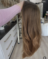 Perruque Lace Front Longue Châtain Clair Ondulée Naturelle Cheveux Humains Vierges Petite Dentelle HD Transparente Invisible Sans Colle Pour Usage Quotidien